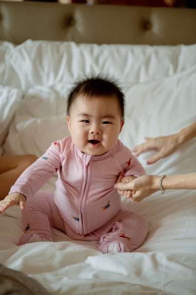 Zip Sleepsuit - Pinstripe Pink