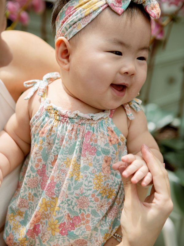 ロンパース・カバーオール house on the hill Rompers flower 60 Smocked Bubble Romper (Holly en Fleurs) | House Of Holly®