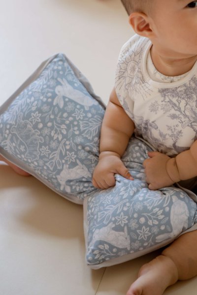 Luxe Cloud Pillow - Rabbits Rendezvous (Dusty Blue)