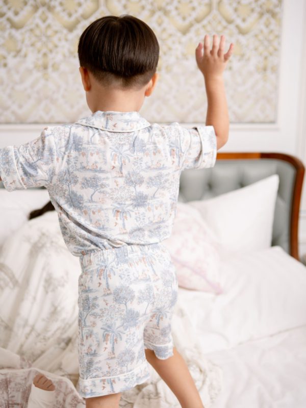 新品 house on the hill Pajamas Ballet 80 Classic PJ Lounge Set (2-piece) - Fruit Toile (Blue) - House of