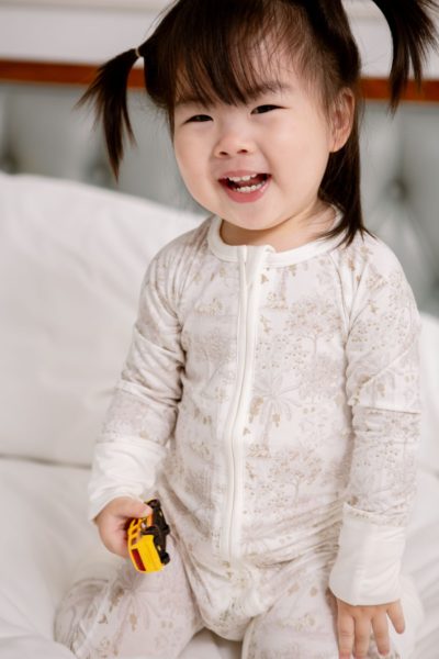 Zip Sleepsuit - Fruit Toile (Stone)