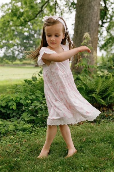 Flutter Broderie Dress - Wild Toile (Pink)