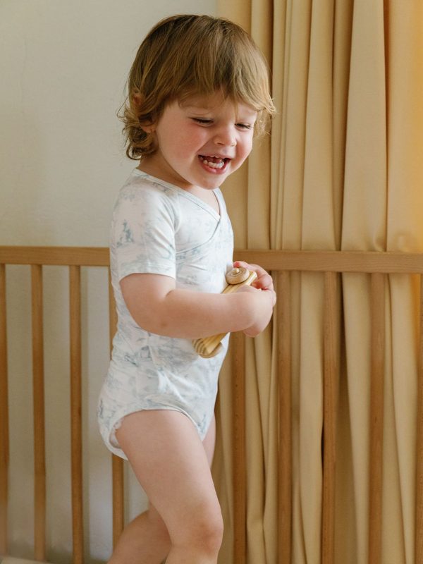 Wrapover Onesie - Wild Toile (Blue)