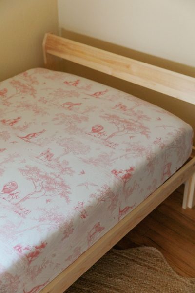 Luxe Bamboo Bed Sheet - Wild Toile (Pink)