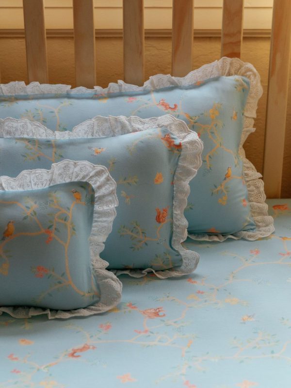 Luxe Cloud Pillowcase (With Broderie) - Chinoiserie (Blue)