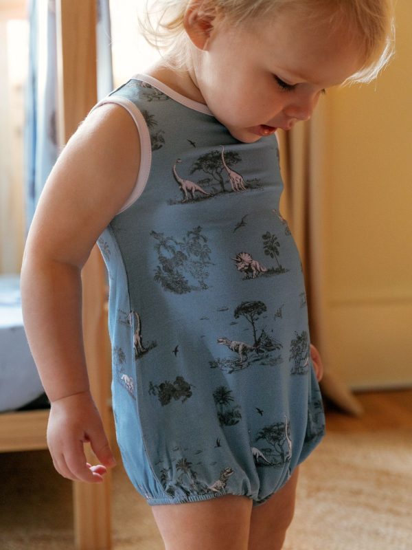 Cloud Bubble Romper - Dinosaur (Blue)