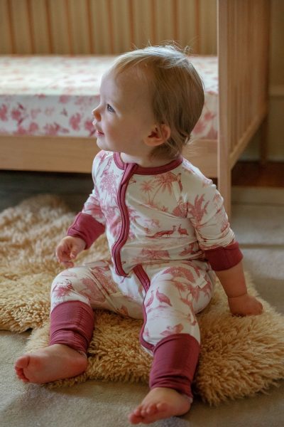 Zip Sleepsuit - Birdsong (Rose)