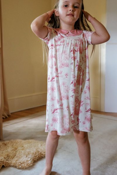 Peter Pan Collared Dress - Birdsong (Rose)