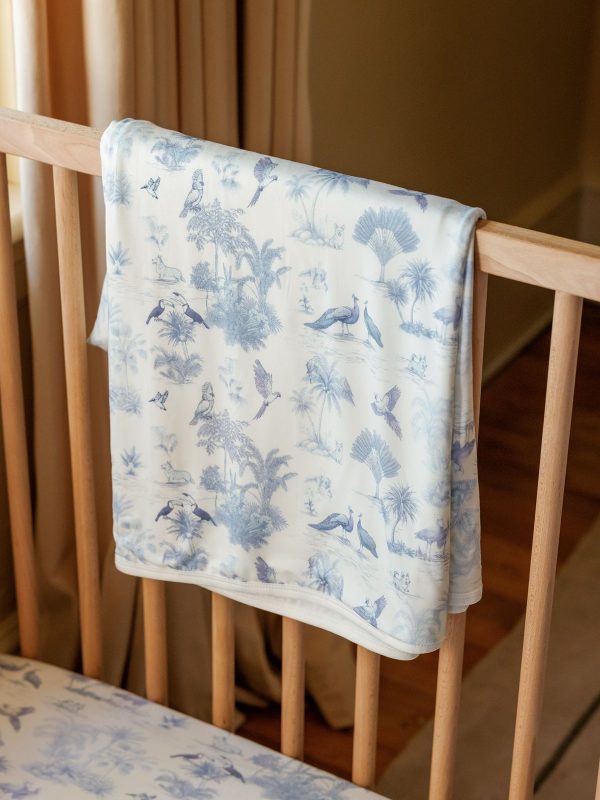 Luxe Bamboo Blanket - Birdsong (Porcelain)